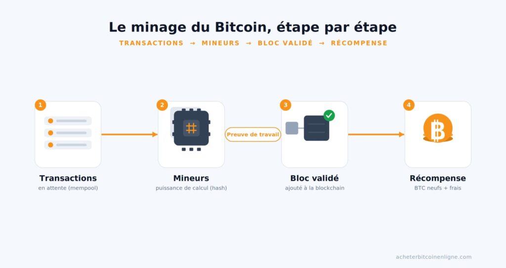 Comment fonctionne le minage Bitcoin ?
